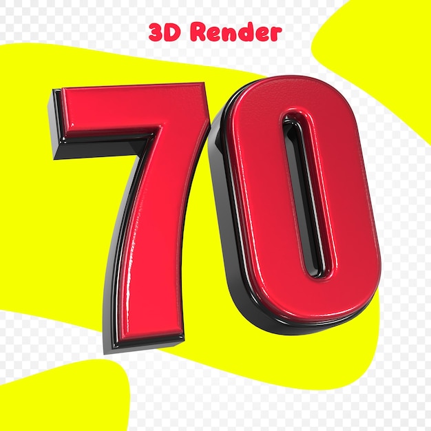 un numero rosso 3d 30 è mostrato in rosso