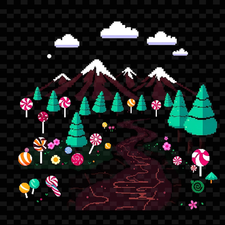 PSD un paesaggio colorato con una montagna e alberi e un cartello che dice la parola citazione su di esso