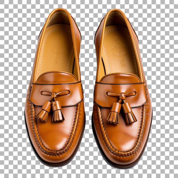 un paio di scarpe marroni con una clip che dice marrone