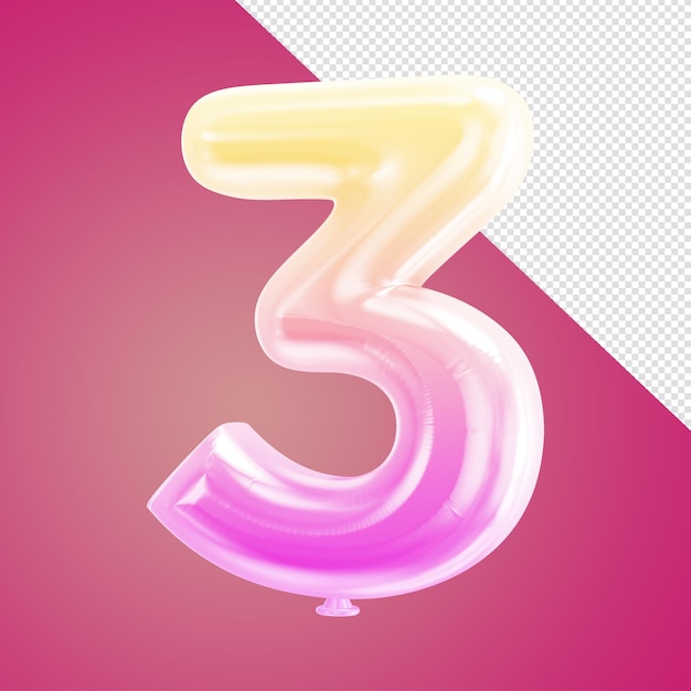 Un palloncino 3d con uno sfondo rosa e uno sfondo rosa.