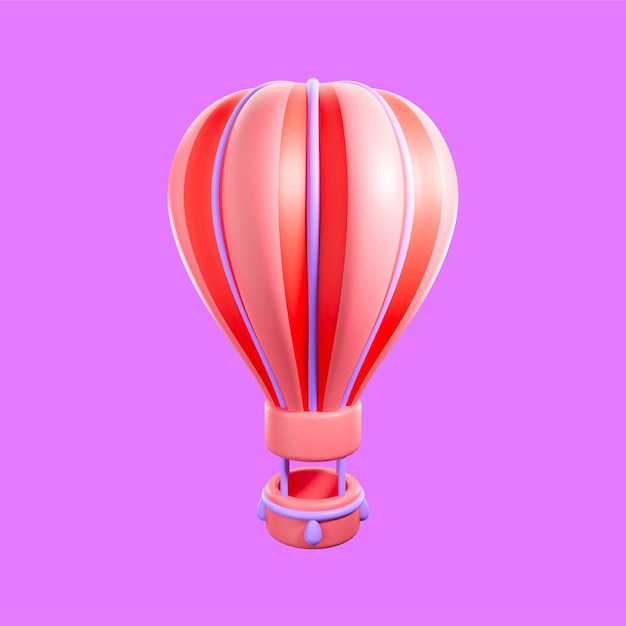 un palloncino ad icona 3D con un colore rosso e rosa