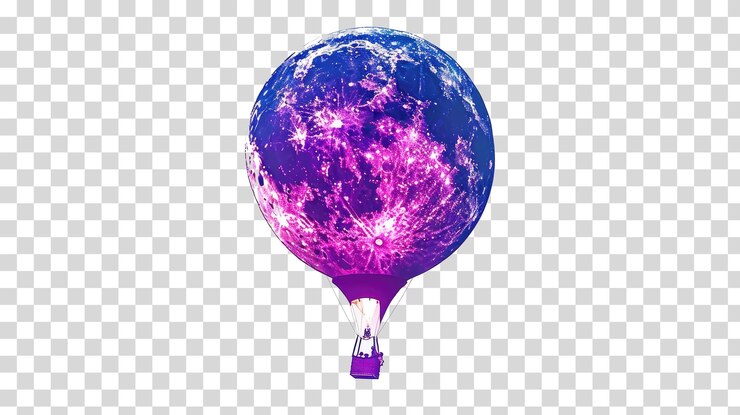 PSD un palloncino con un colore viola e blu su uno sfondo trasparente
