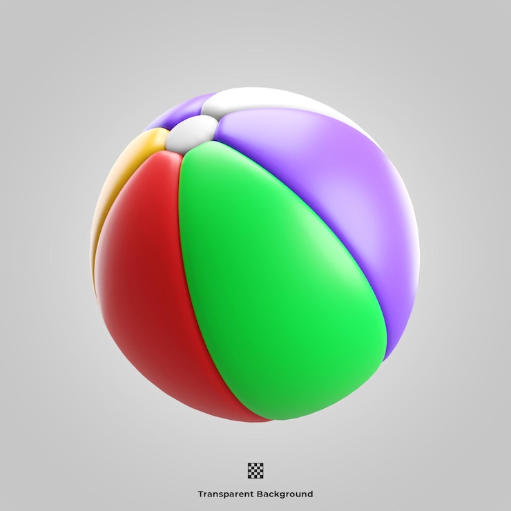 PSD un pallone da spiaggia colorato con la scritta trasparente dietro