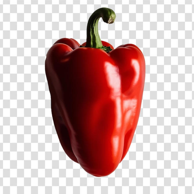 un peperoncino rosso con un gambo verde su uno sfondo a scacchi