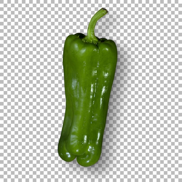 Un peperoncino verde fresco con una superficie lucida ideale per la cottura e la dieta sana