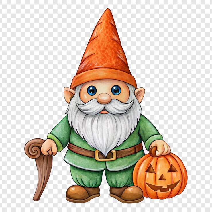 PSD un personaggio di cartone animato con una zucca e una zucca per la festa cristiana occidentale