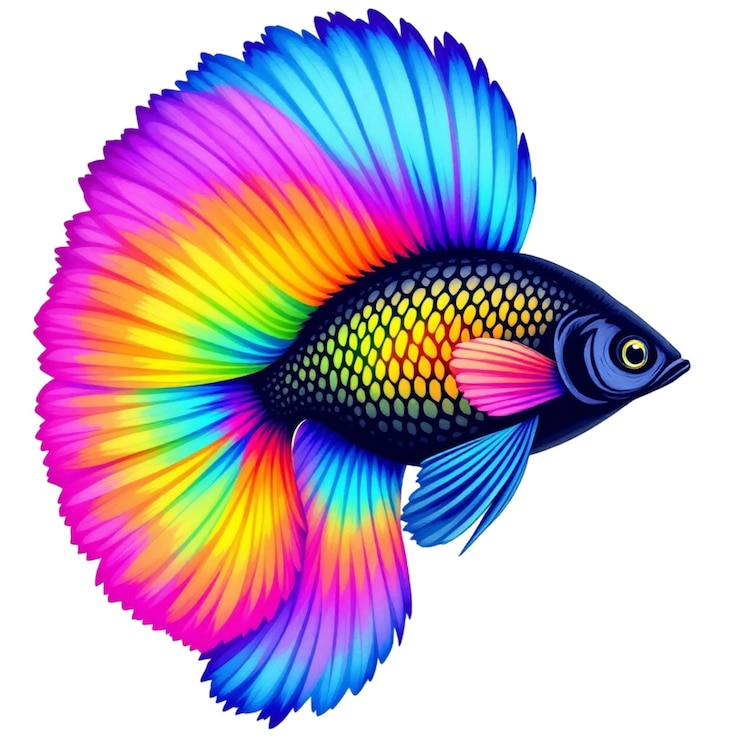 PSD un pesce colorato ai generato png sfondo trasparente