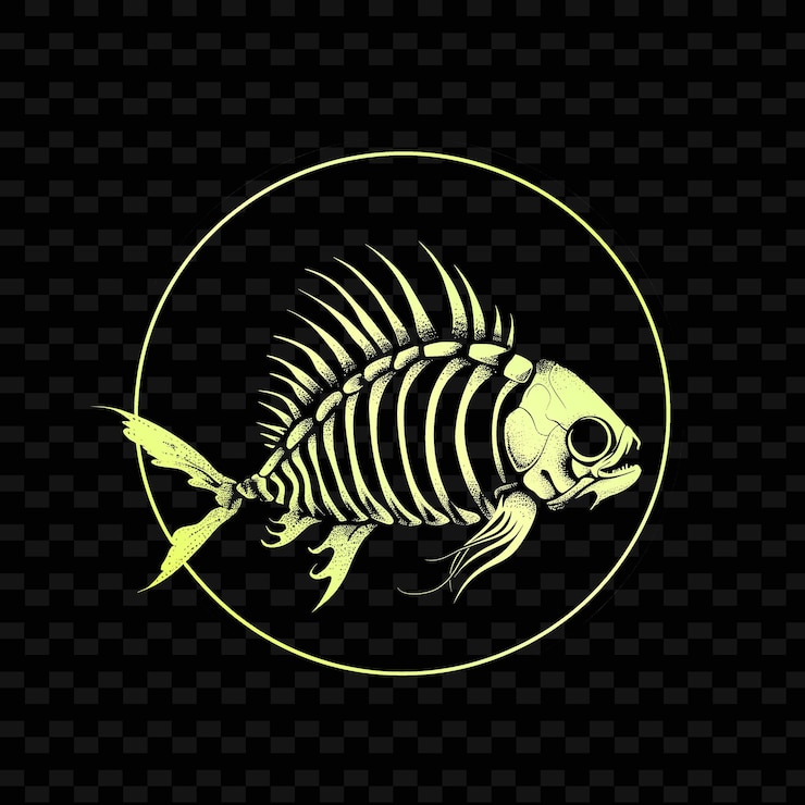 PSD un pesce con un cerchio giallo sul fondo