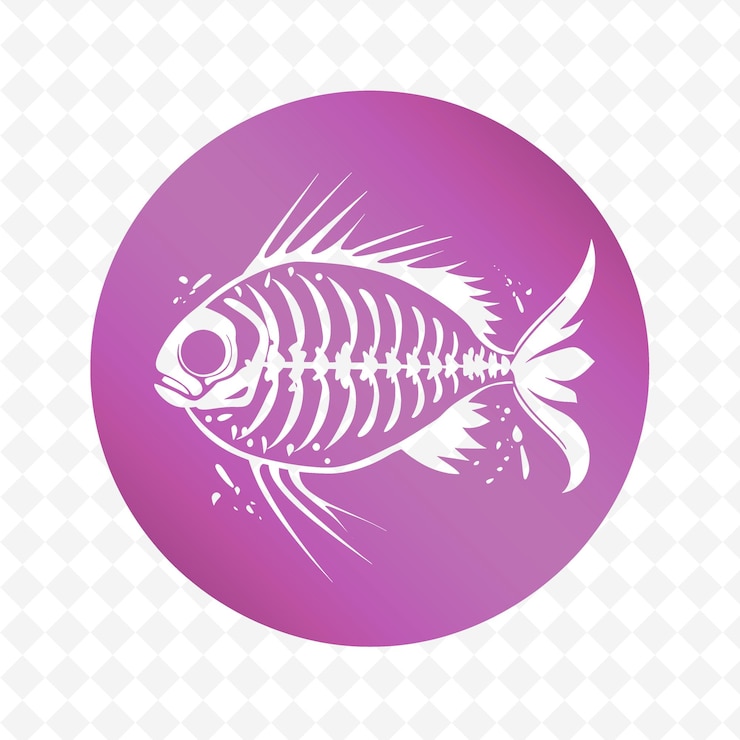 PSD un pesce con un cerchio viola con un circolo viola intorno ad esso