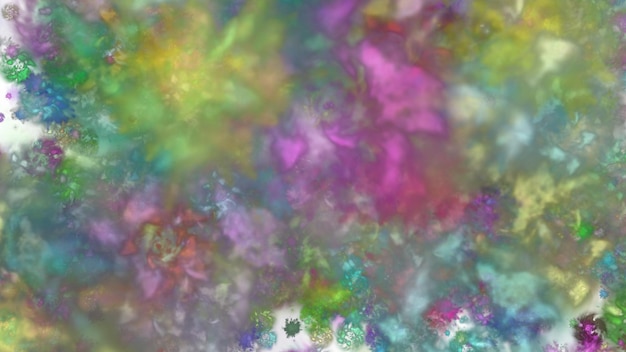 un pezzo d'arte colorato è mostrato con un fiore viola