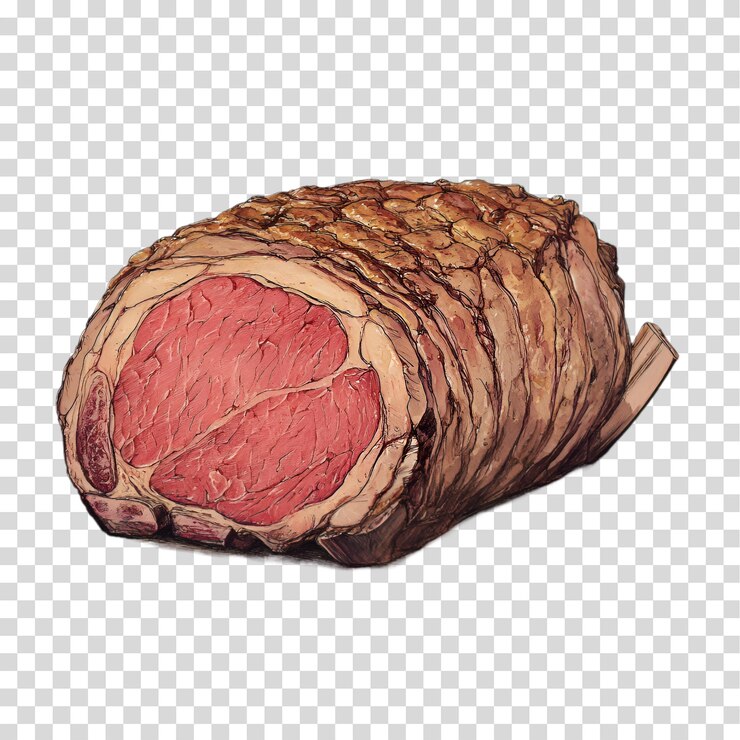 PSD un pezzo di carne isolato su uno sfondo trasparente png tagliato