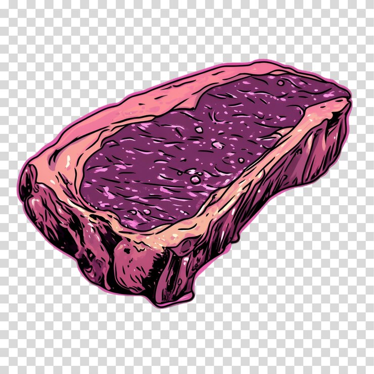 PSD un pezzo di carne isolato su uno sfondo trasparente png tagliato