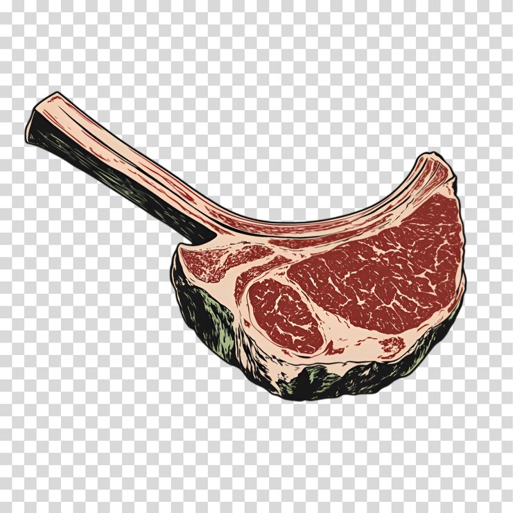 PSD un pezzo di carne isolato su uno sfondo trasparente png tagliato