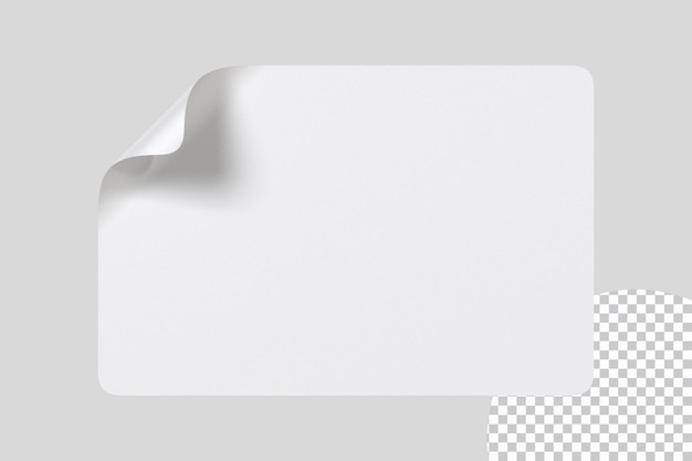 Un pezzo di carta bianca con bordi curvi immagine di rendering 3d