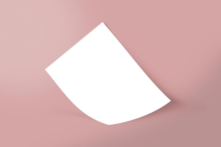 PSD un pezzo di carta bianco che dice la parola in fondo