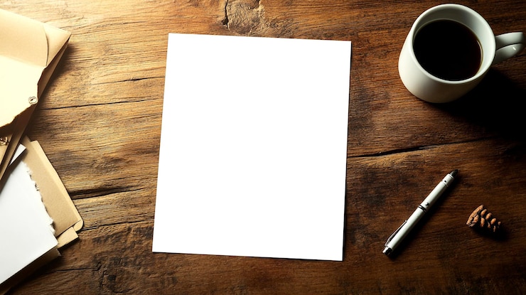 PSD un pezzo di carta con una penna sopra