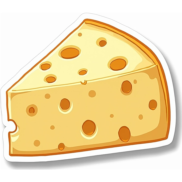 PSD un pezzo di formaggio con un adesivo che dice formaggio