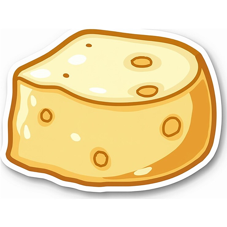 PSD un pezzo di pane con formaggio e alcuni buchi