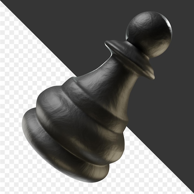 un pezzo di scacchi con una base nera e una base nera