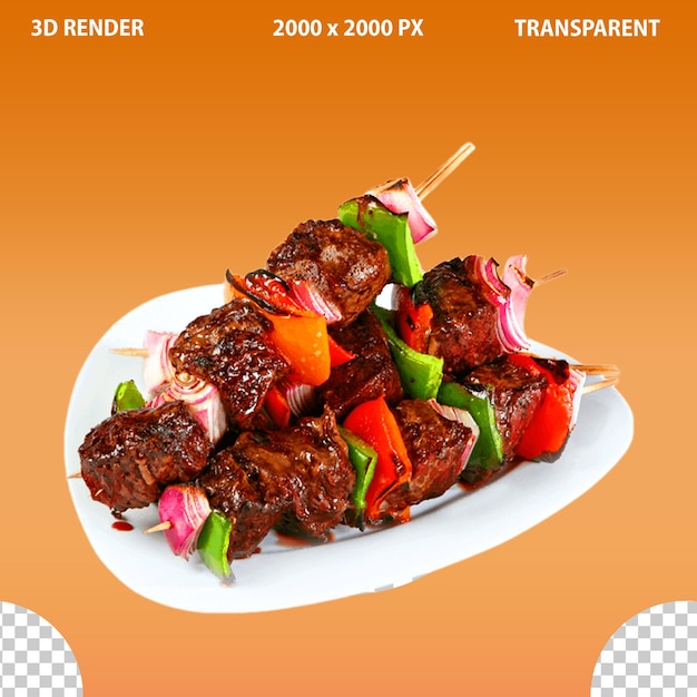 un piatto di BBQ kabab kofta cibo png