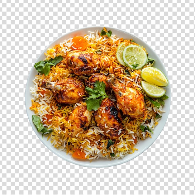 un piatto di cibo con pollo, riso e verdure