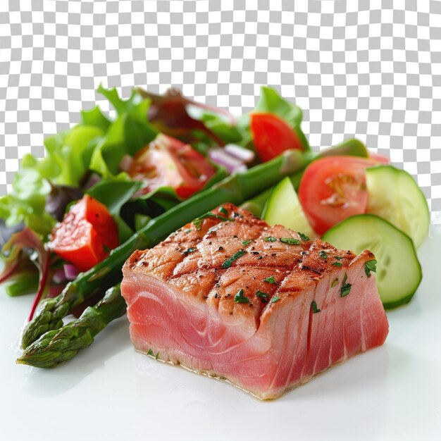 un piatto di cibo con una insalata e un'insalata