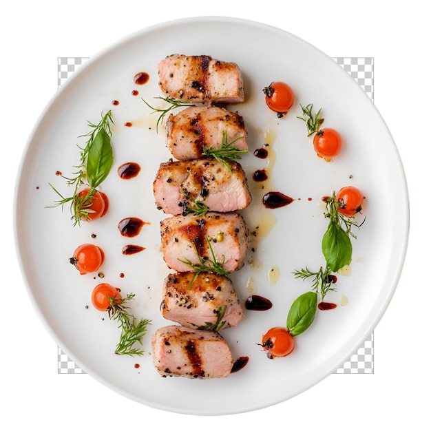 un piatto di cibo con una piastra di cibo che dice sushi su uno sfondo trasparente