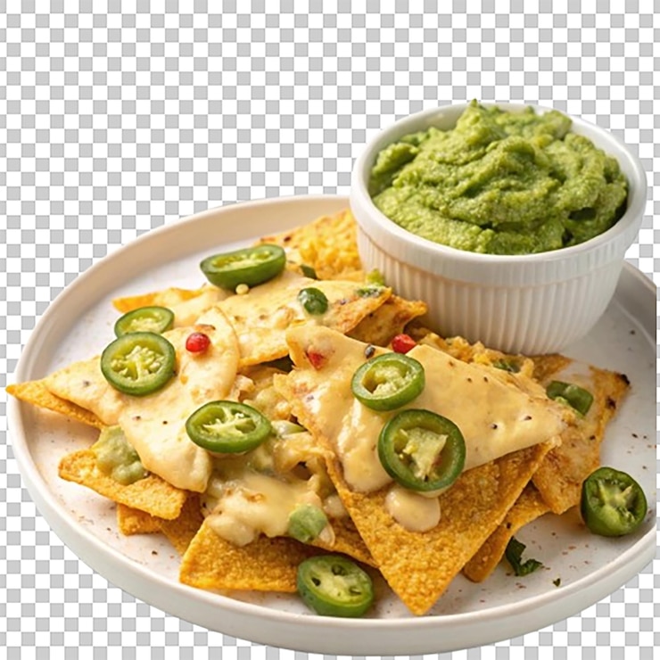 PSD un piatto di nachos con un lato di dip e dip