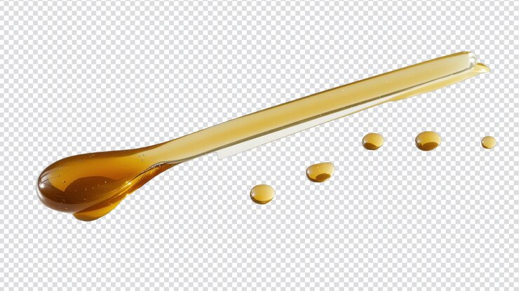 PSD un piccolo vaso di miele con gocce di miele è un'immagine ideale per articoli relativi all'alimentazione, blog culinari o promozioni di dolci che mostrano la bellezza e l'eleganza del miele