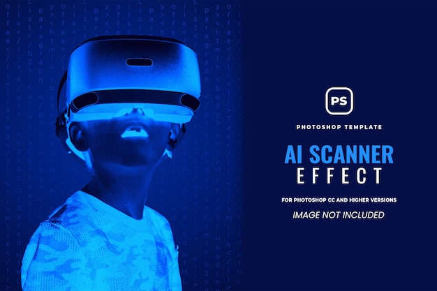 Un poster blu che dice effetto scanner ai.