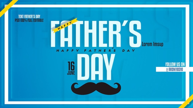 un poster blu che dice "Father's Day"
