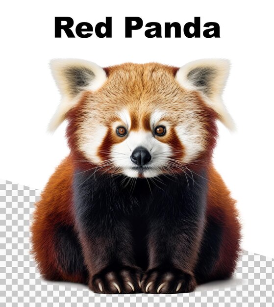 Un poster con un panda rosso su sfondo trasparente con la scritta Red Panda in alto