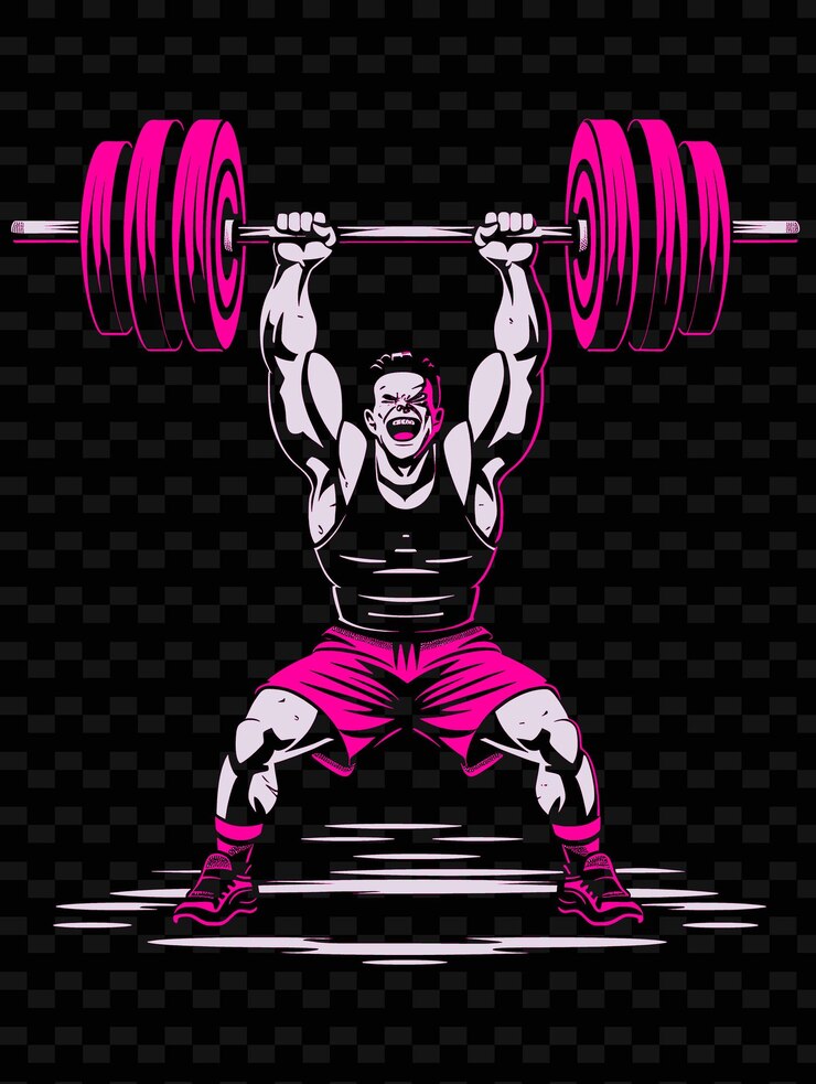 PSD un poster di un uomo che solleva un barbell con le parole uomo che lo solleva
