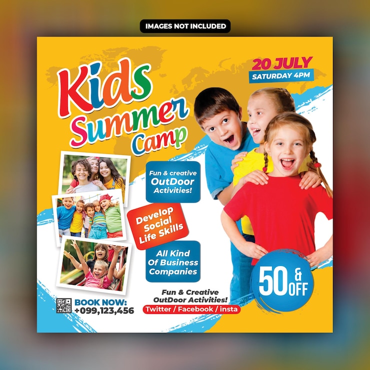 PSD un poster per bambini estate estate estate estate vendita estiva