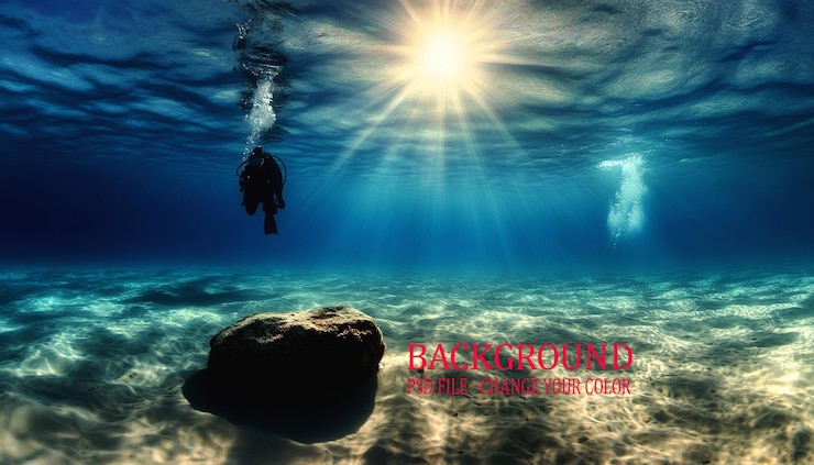 PSD un poster per il cinema mostra un uomo su una roccia nell'acqua