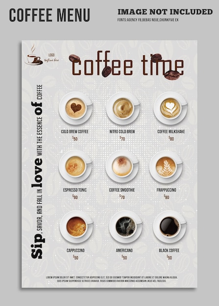 Un poster per l'ora del caffè con sopra l'ora del caffè.