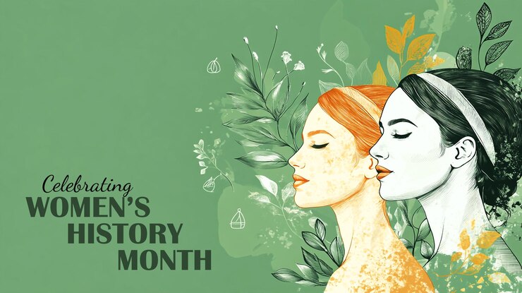 PSD un poster per la celebrazione del mese della storia delle donne