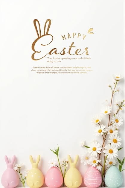un poster per la Pasqua è visualizzato su uno sfondo bianco