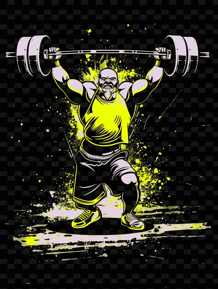 PSD un poster per un uomo che solleva un barbell con le parole dumbbell