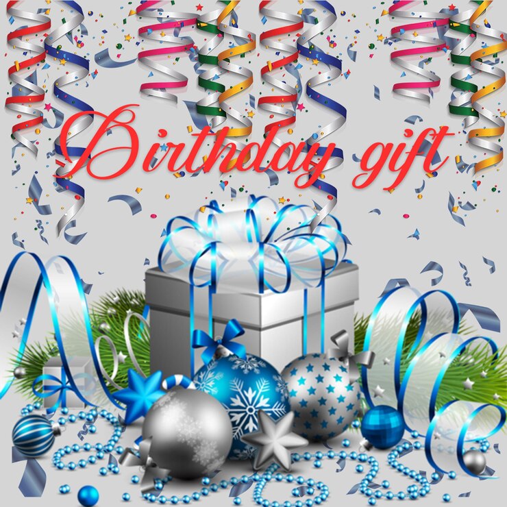 PSD un poster per una festa di compleanno con scritto "regalo di compleanno".