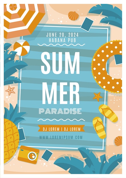 un poster per una località balneare tropicale chiamata sunbata