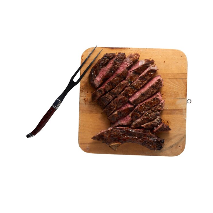 PSD un primo piano di steak isolato