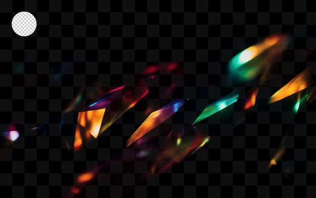 Un primo piano di un diamante color arcobaleno su uno sfondo trasparente