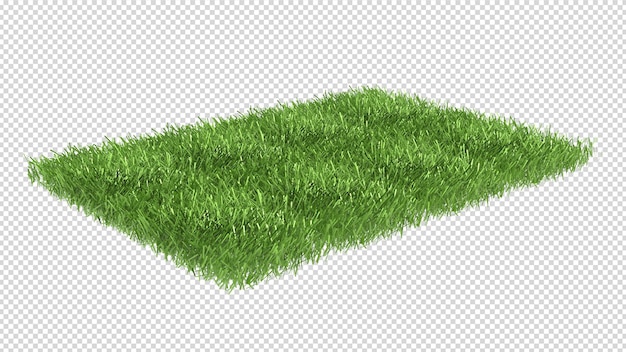 Un quadrato di erba verde con una forma quadrata della parola verde su di esso.