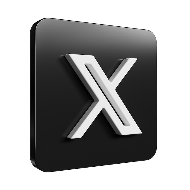 un quadrato nero con una x che dice x