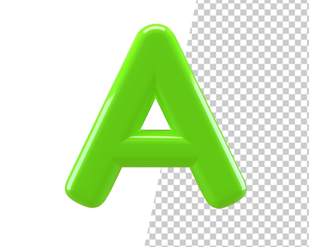 un rendering 3d di testo verde lettera