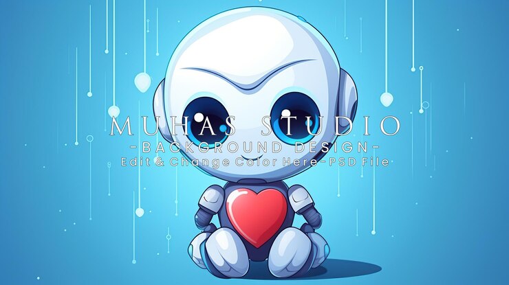 PSD un robot carino con un cuore
