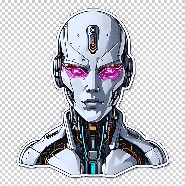 PSD un robot con gli occhi chiusi e la testa di un robot