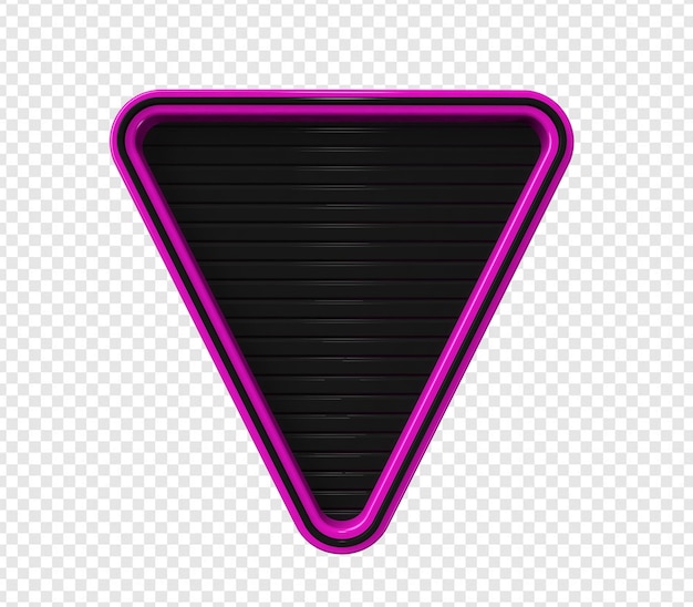un segno al neon di un triangolo con uno sfondo nero