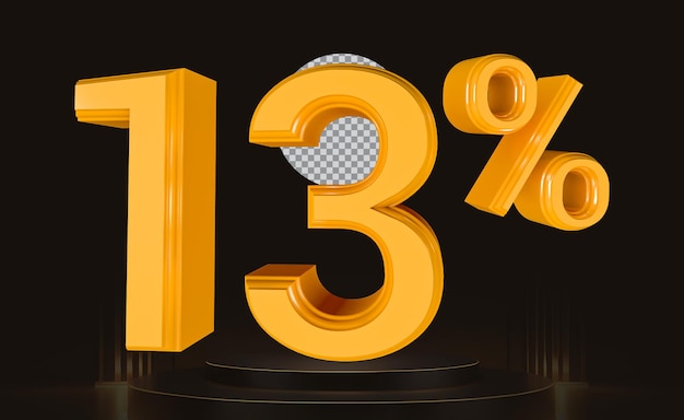 un segno giallo che dice la percentuale del numero è mostrato su uno sfondo nero
